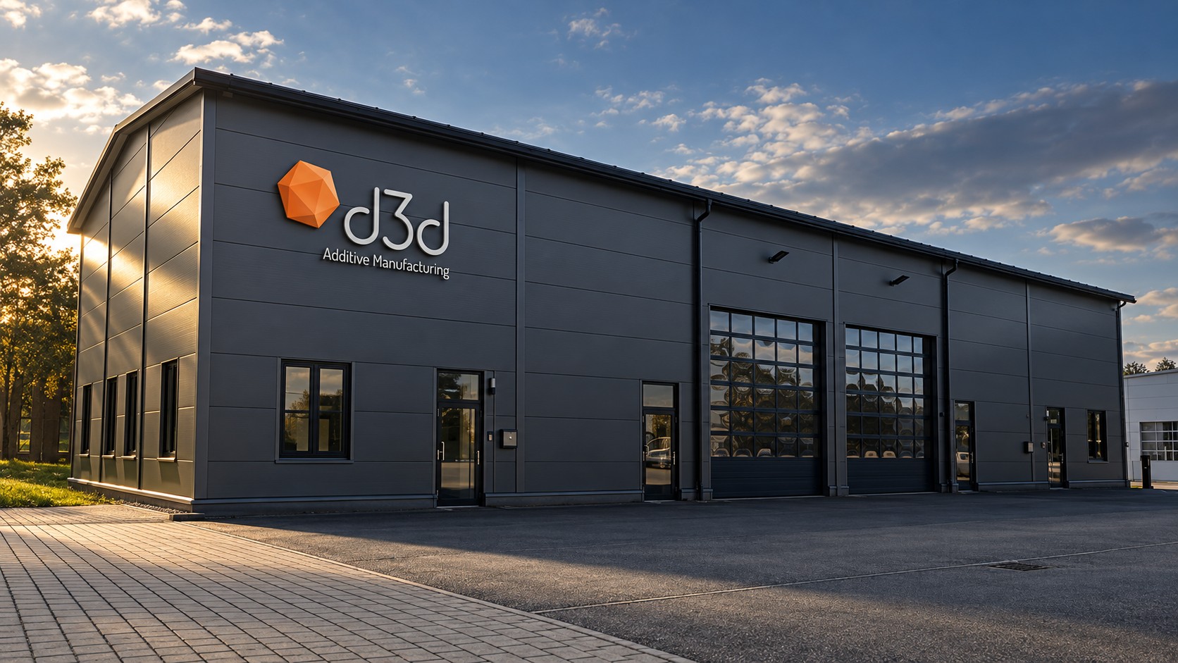 D3D-Halle in Baindt – bearbeitete Standortvisualisierung