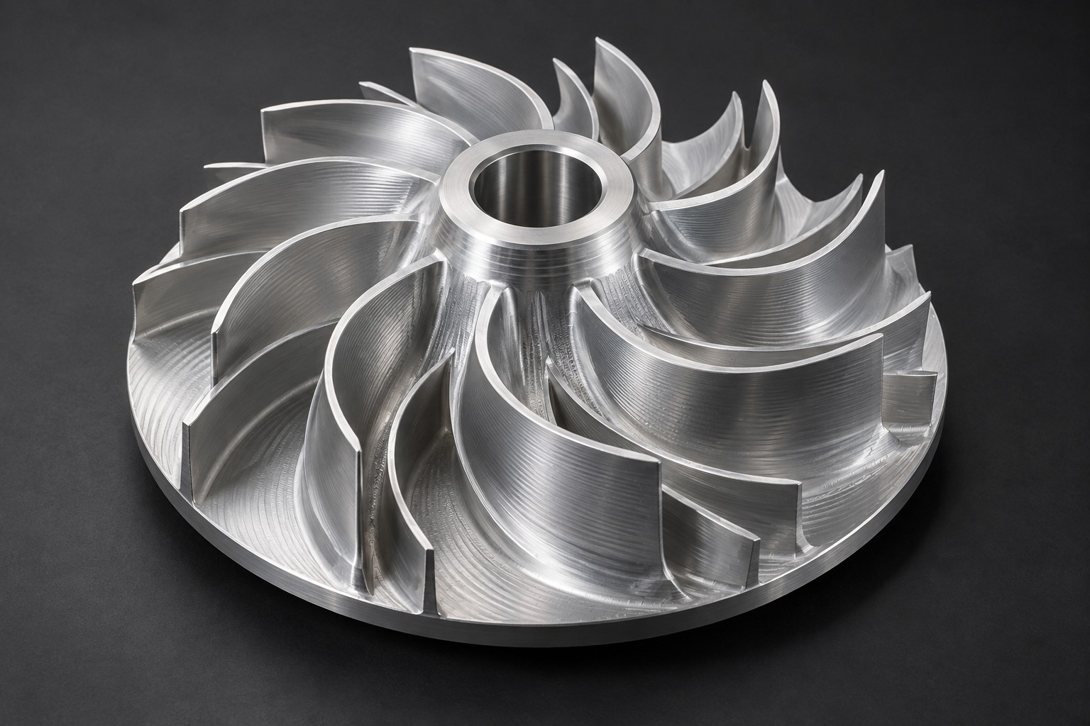 Impeller mit gekrümmten Schaufelflächen